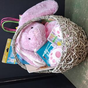 9 pc Easter Basket - "Time For A Hug" Book toys,stickers,bracelet, Bounce Eggs